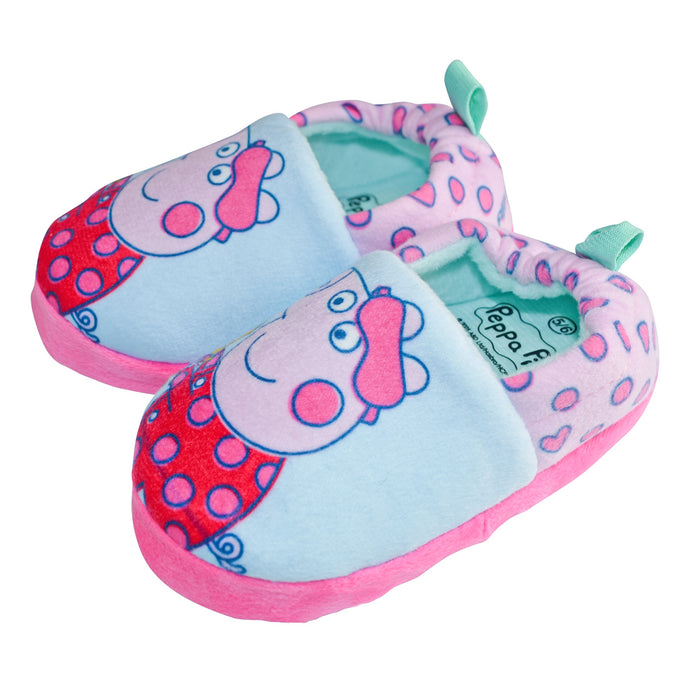 Peppa Pig Girls' Non-Slip Plush Indoor Slippers – Toddler Sizes 5 to 12