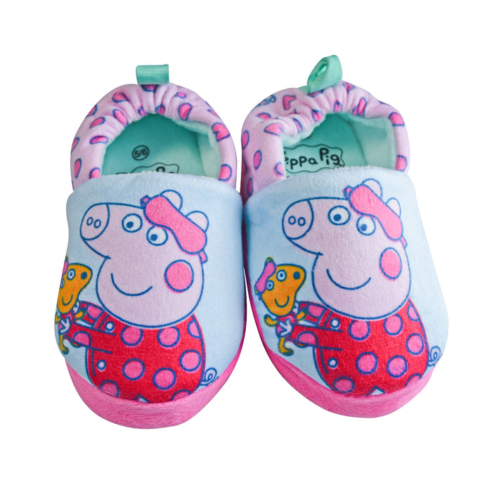 Peppa Pig Girls' Non-Slip Plush Indoor Slippers – Toddler Sizes 5 to 12