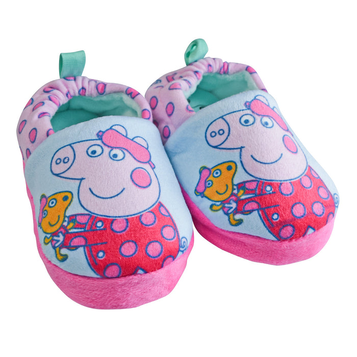 Peppa Pig Girls' Non-Slip Plush Indoor Slippers – Toddler Sizes 5 to 12
