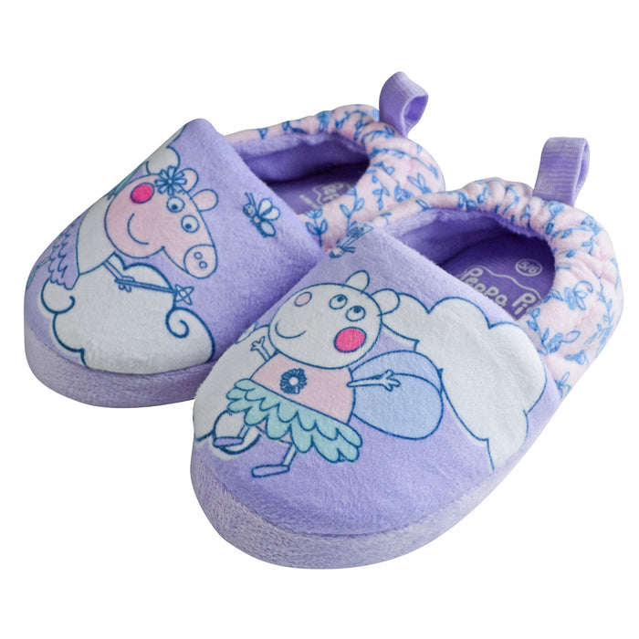 Pantoufles Peppa Pig & Suzy Sheep à semelles antidérapantes en peluche – Tailles 5 à 12T