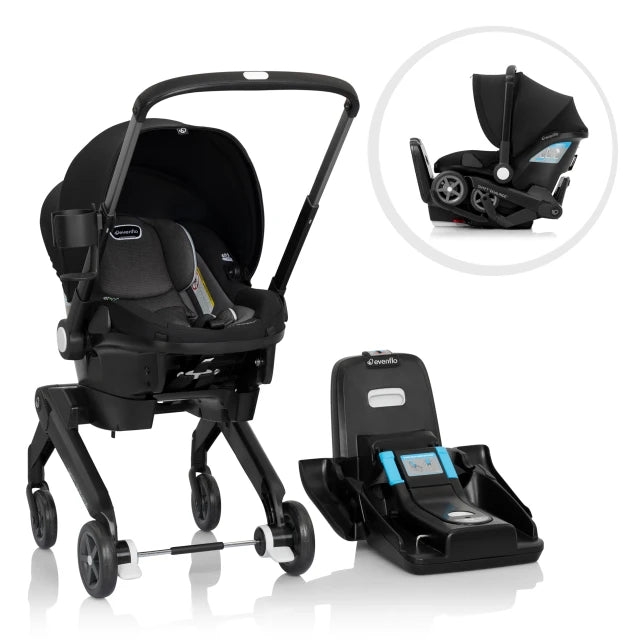 Evenflo® Shyft DualRide Infant Car Seat Stroller Combo with Carryall Storage & Extended Canopy – 3-30 lb
