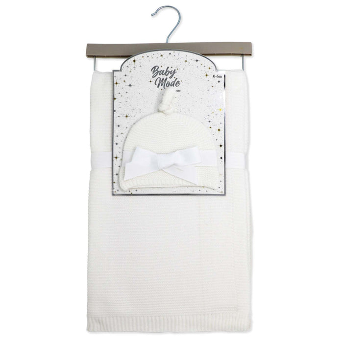 Baby Mode Signature 2 Piece Knit Blanket & Hat Set