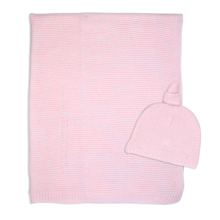 Baby Mode Signature 2 Piece Knit Blanket & Hat Set
