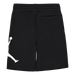 Black kids' shorts with white logo detail, elastic waistband, and single back pocket on plain background.