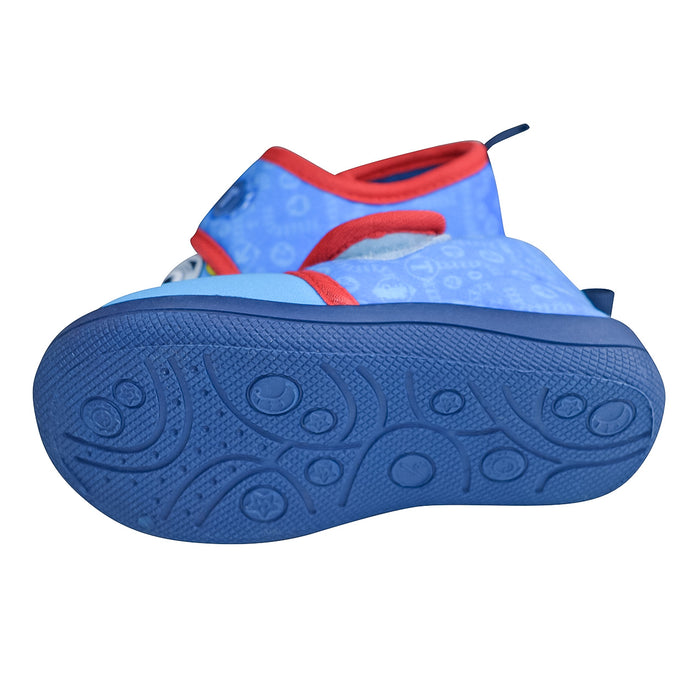 Boys Adorable Thomas the Train Blue & Red Daycare Slippers with Non-Slip Soles – (Sizes 5-12T)