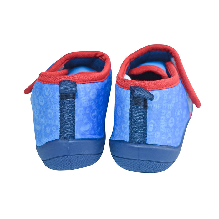 Boys Adorable Thomas the Train Blue & Red Daycare Slippers with Non-Slip Soles – (Sizes 5-12T)