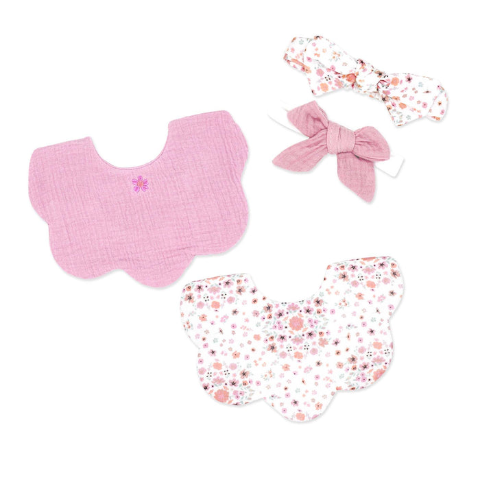 Rose Textiles 2pc Bibs + 2pcs Headbands
