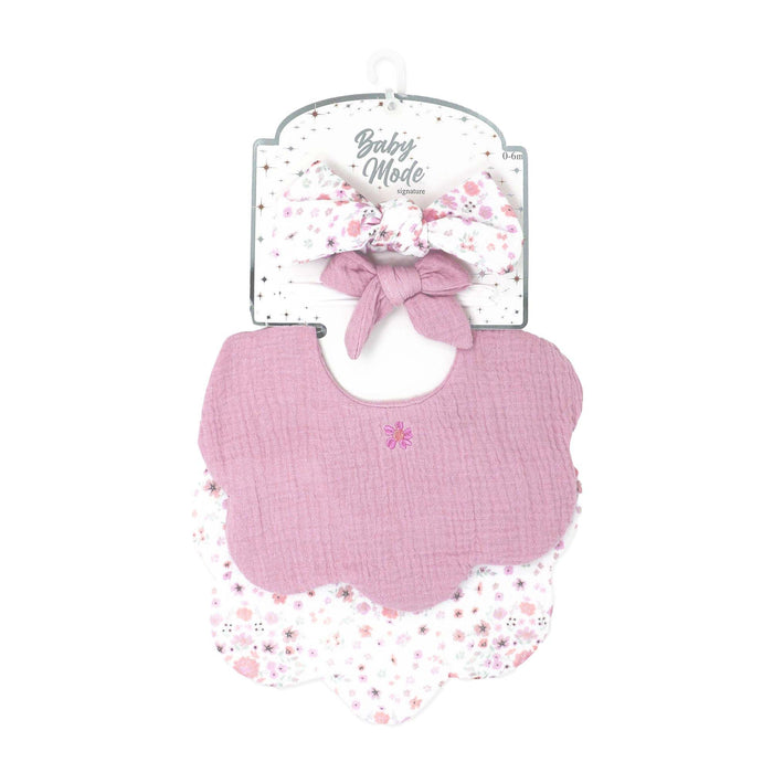 Rose Textiles 2pc Bibs + 2pcs Headbands