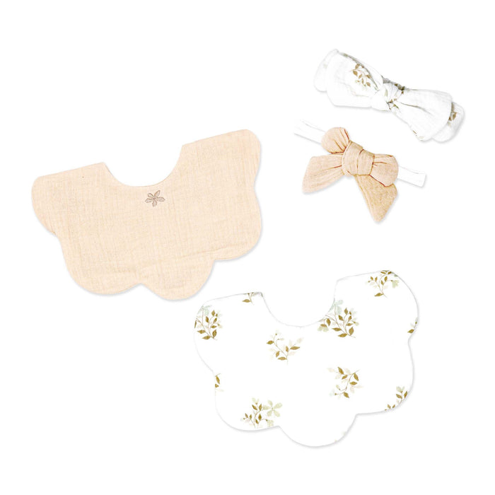 Rose Textiles 2pc Bibs + 2pcs Headbands