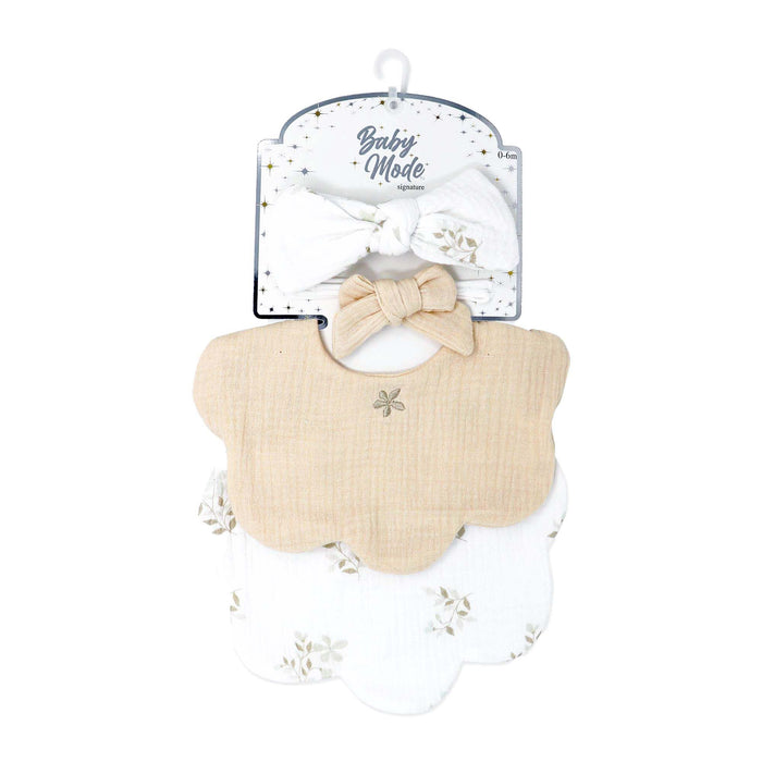 Rose Textiles 2pc Bibs + 2pcs Headbands
