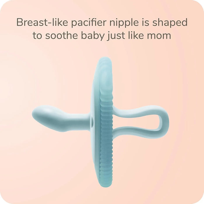 NUK Comfy™ Duet | Sucettes et jouet de dentition 100 % silicone | Orthodontiques | 0 à 12 mois | Paquet de 2