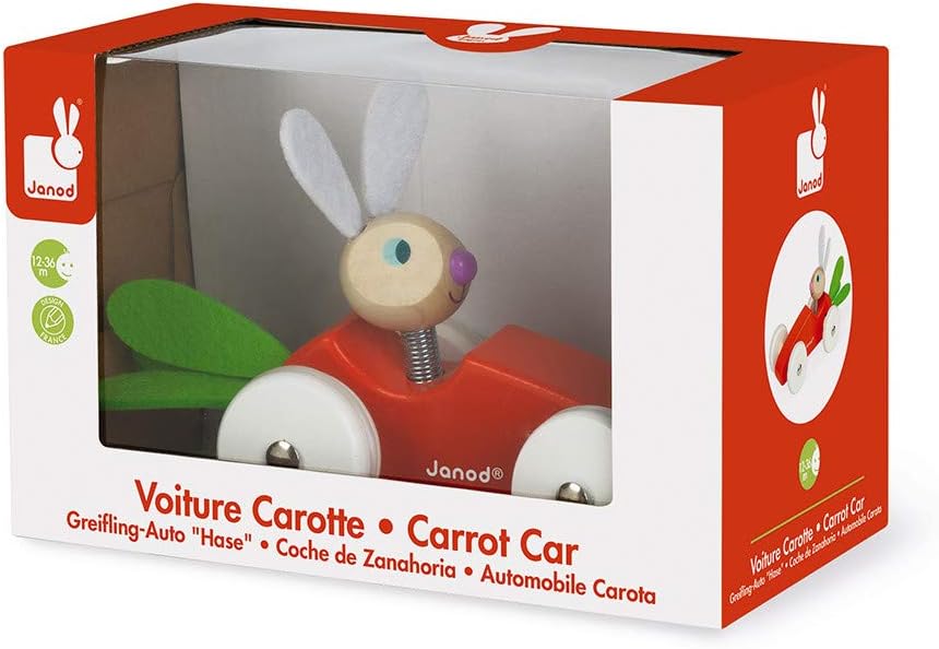 Janod Baby Rabbit's Carrot Wooden Car