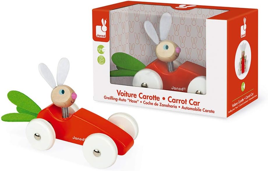 Janod Baby Rabbit's Carrot Wooden Car