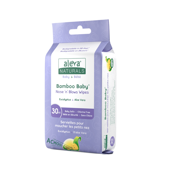 Aleva Naturals® Bamboo Baby® Nose 'n' Blows Wipes - 30 count