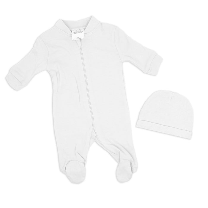 Dormeur uni Rose Textiles avec bonnet blanc