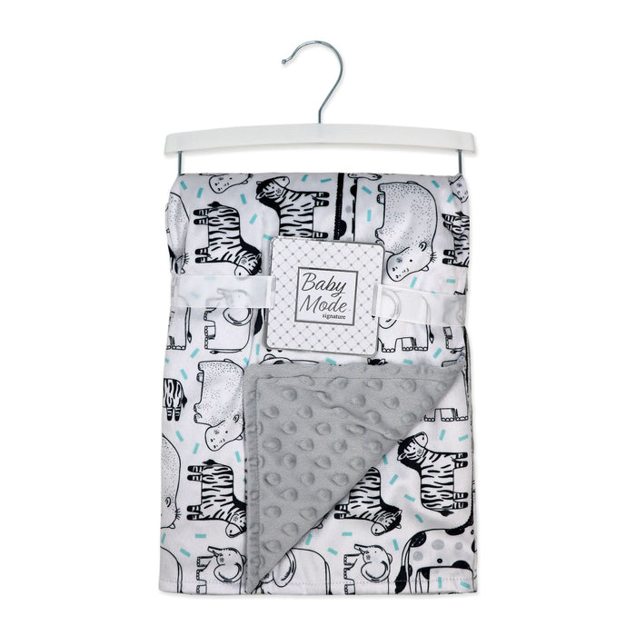 Baby Mode 2 Layer Reversible Mink/Popcorn Baby Blanket