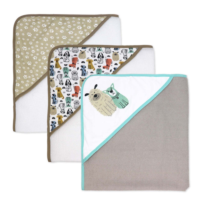 Rose Textiles 6pc Bath Set - 3 Hooded Towels w/ 3 Washcloths