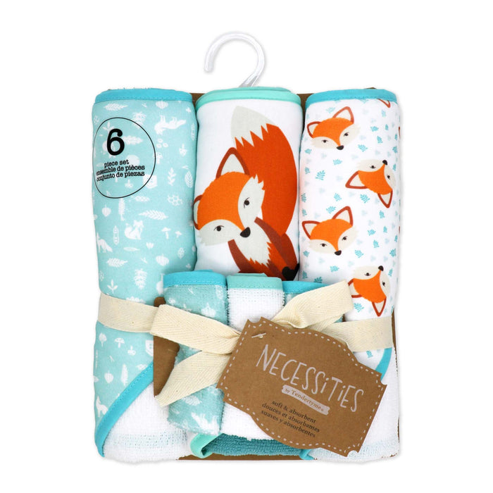 Rose Textiles 6pc Bath Set - 3 Hooded Towels w/ 3 Washcloths