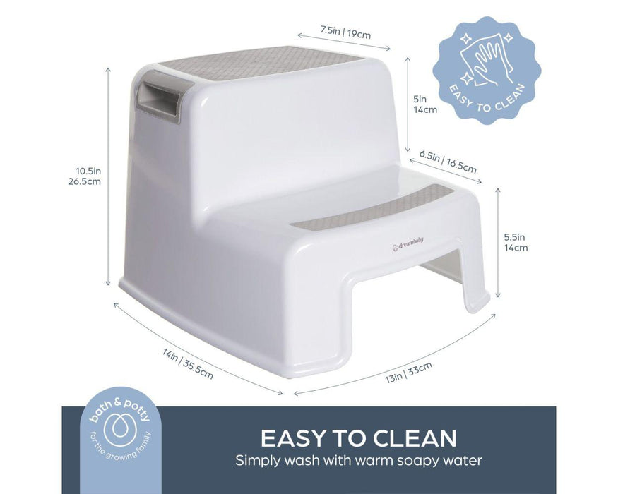 Dreambaby 2-Up Children Step Stool - Grey & White
