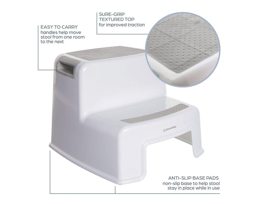 Dreambaby 2-Up Children Step Stool - Grey & White