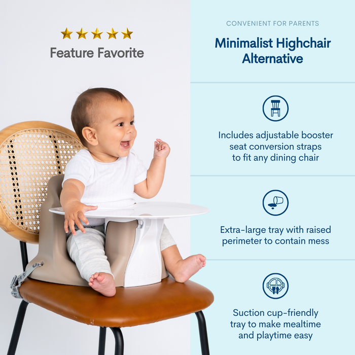 Siège rehausseur et plancher pour bébé Upseat avec tablette