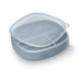 NUK divided baby plate with leak-proof lid shown on a white background.
