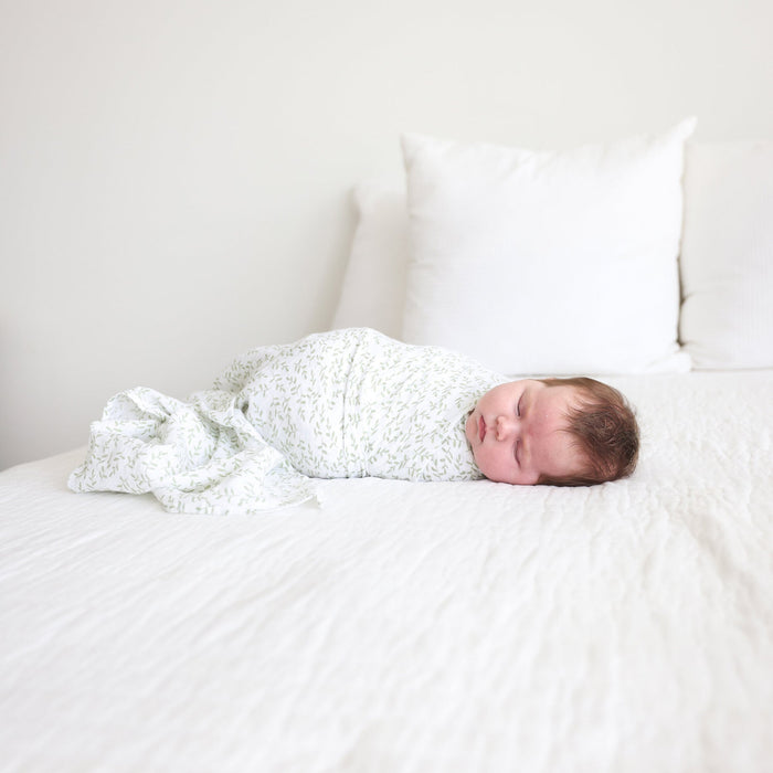 Lulujo Cotton Muslin Swaddle Blanket - Greenery