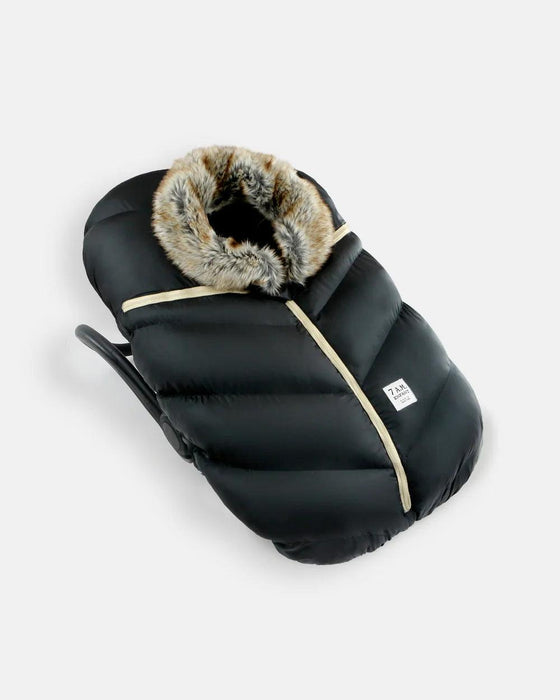 7 A.M.® - 7 A.M Car Seat Cocoon-Tundra - Black Faux Fur