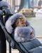 7 A.M.® - 7 A.M. Car Seat Cover & Stroller Footmuff Tundra Plush & Faux Fur- Heather Dark Grey