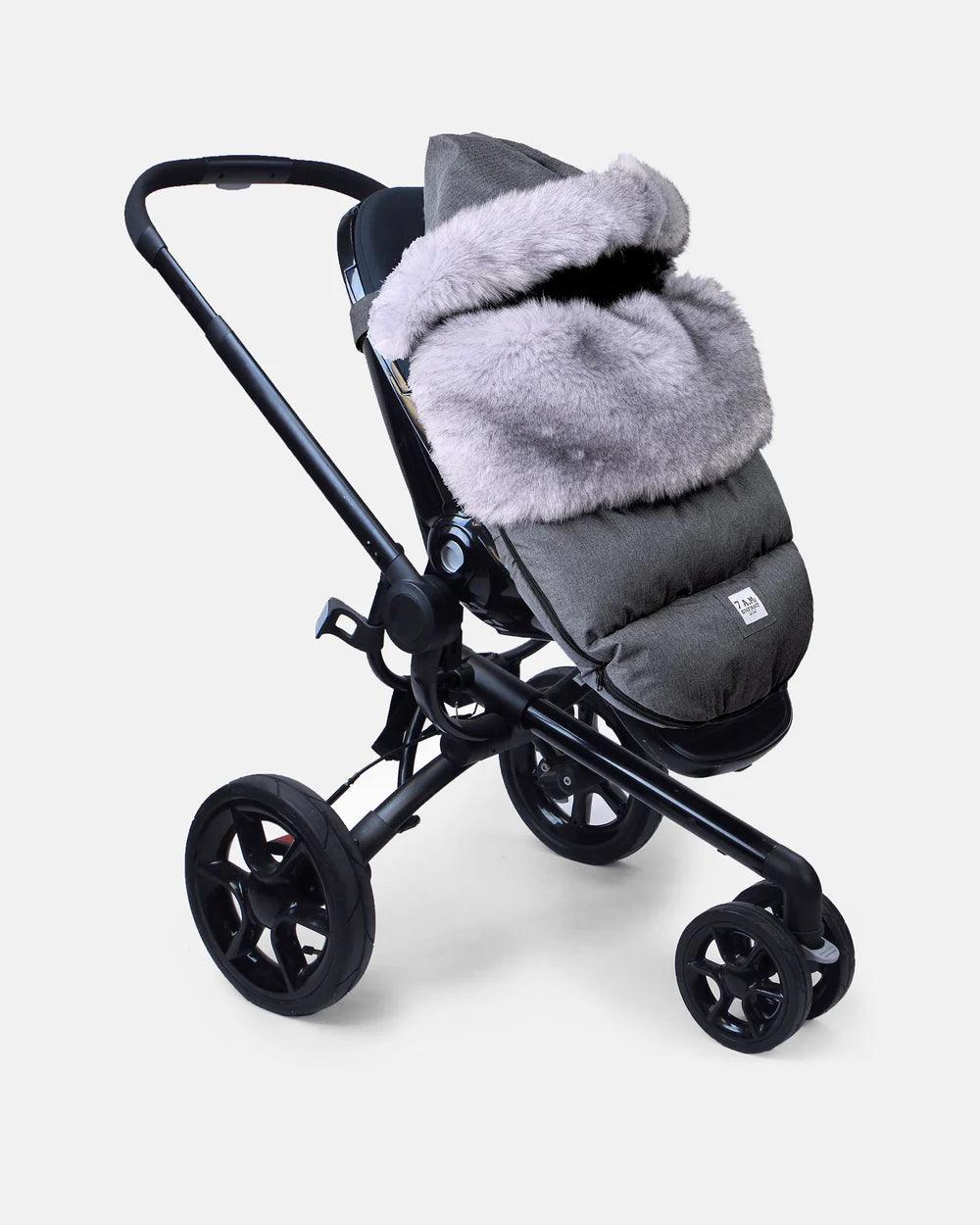 7 A.M.® - 7 A.M. Car Seat Cover & Stroller Footmuff Tundra Plush & Faux Fur- Heather Dark Grey