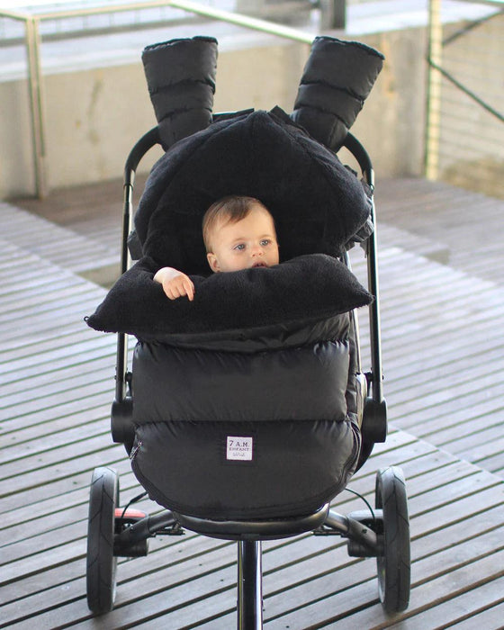 7 A.M.® - 7 A.M ENFANT Car Seat Cover & Stroller Footmuff Plush Pod - Plush Black
