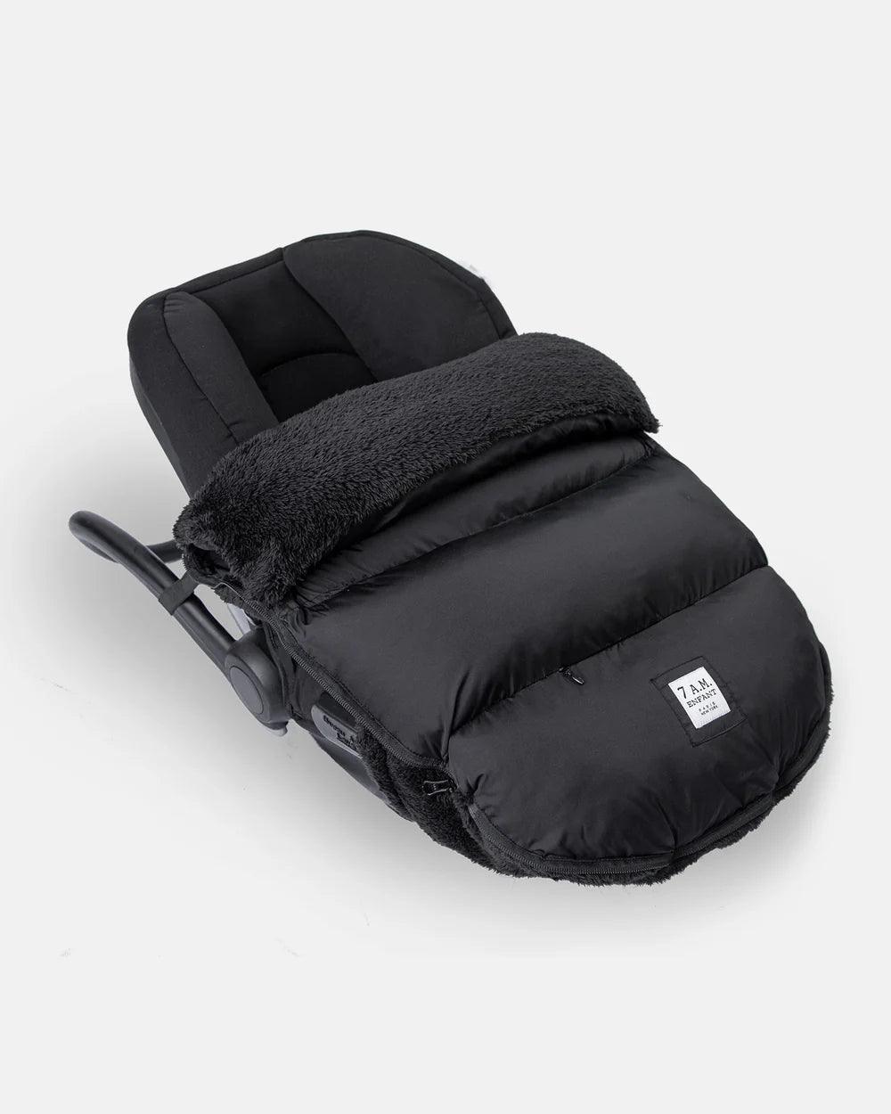 7 A.M.® - 7 A.M ENFANT Car Seat Cover & Stroller Footmuff Plush Pod - Plush Black