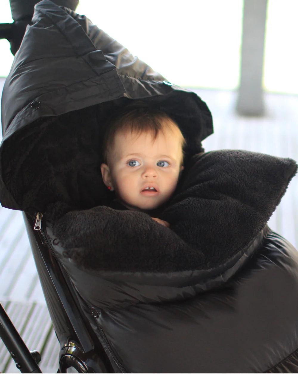 7 A.M.® - 7 A.M ENFANT Car Seat Cover & Stroller Footmuff Plush Pod - Plush Black