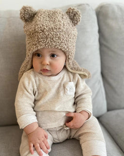 7 A.M.® - 7 A.M. The Cub Set - Teddy - Baby Hat & Mitts Set