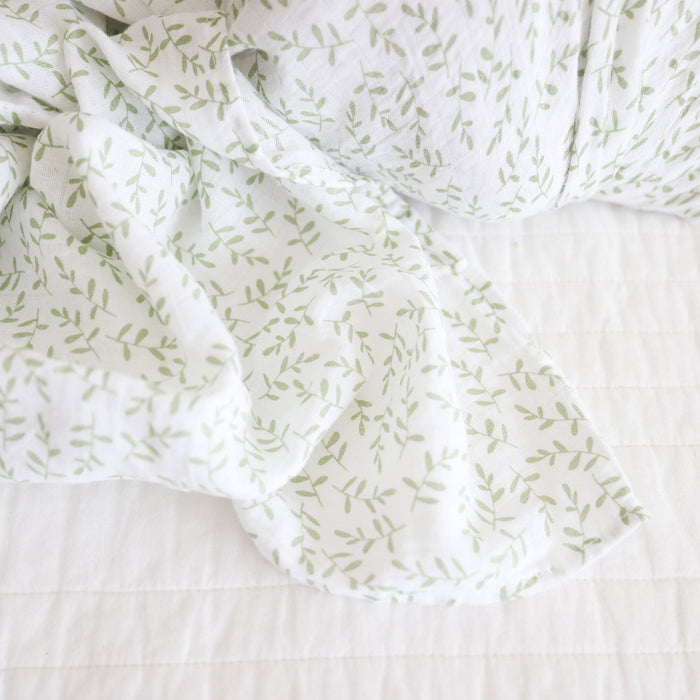 Lulujo Cotton Muslin Swaddle Blanket - Greenery