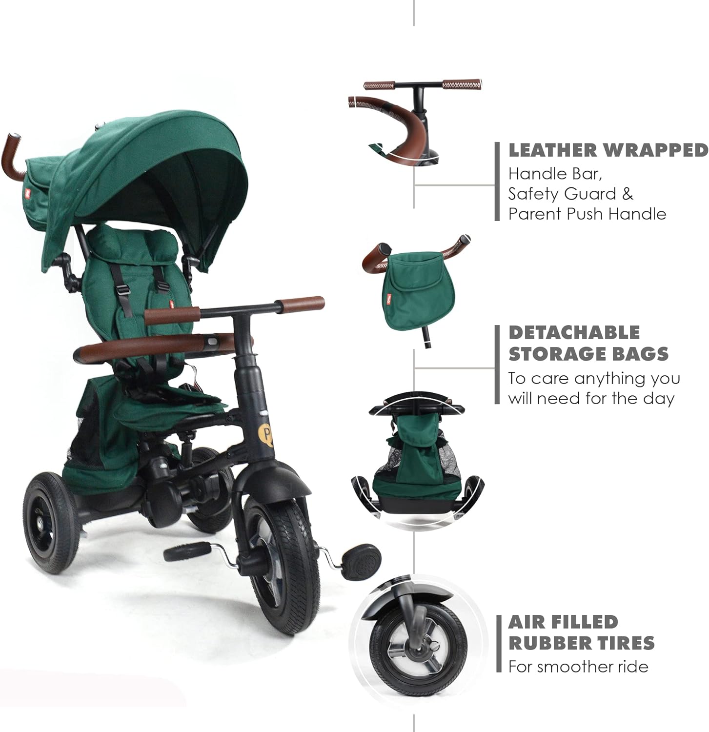 Q Play Rito Plus Folding Stroller Trike - Premium - 2023 Edition