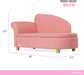 Pink Barbie kids' chaise lounge sofa with gold legs, 38x21.2x17.7 inches, for playroom or bedroom.