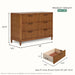 Modern wooden dresser with fluted drawers, 48x19.5x32.75 inches, velvet-lined storage.