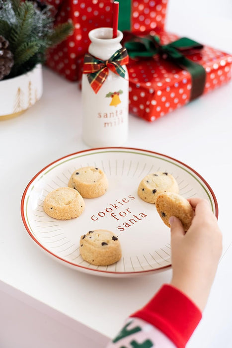 Pearhead Santa Cookies Plate & Milk Jug Set