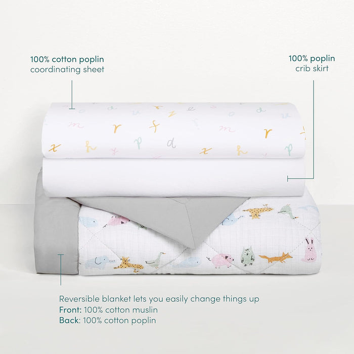 Aden & Anais Essentials 3-Piece Crib Bedding Set, Baby Bedding Bundle, Cotton Blanket, Crib Sheet