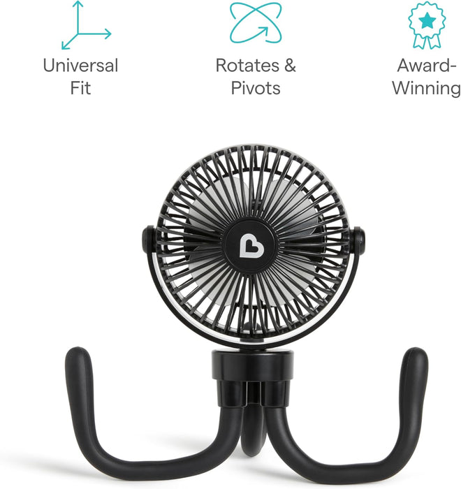 Ventilateur de poussette portable Munchkin avec batterie rechargeable et lumières LED