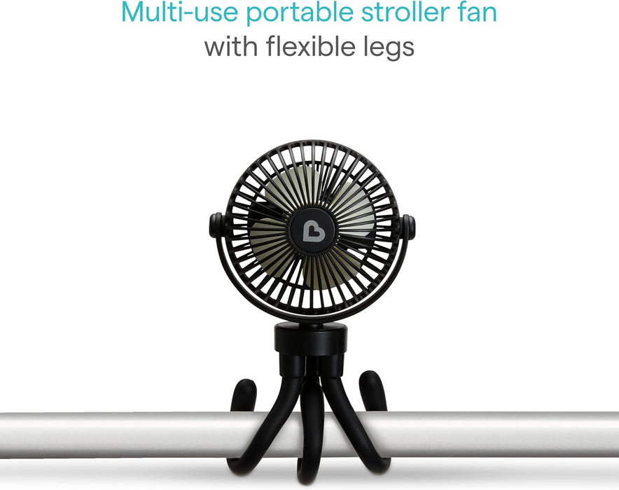 Ventilateur de poussette portable Munchkin avec batterie rechargeable et lumières LED
