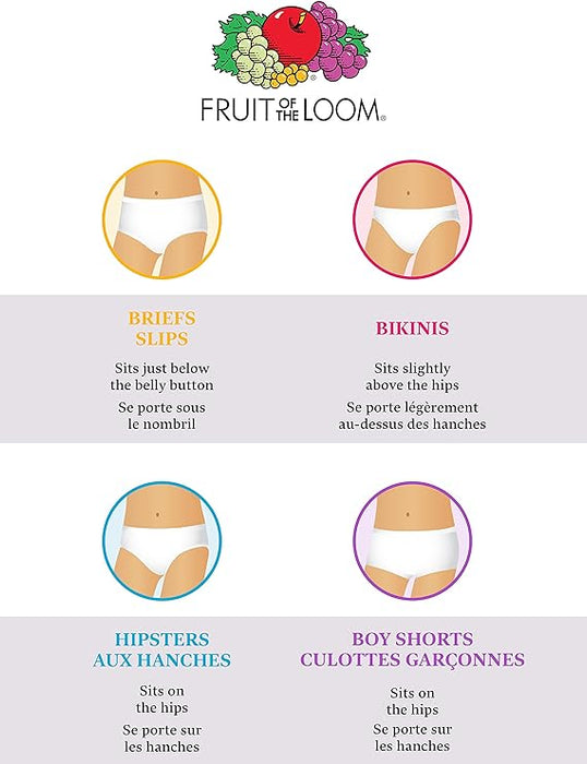 Bas de bikini Fruit of the Loom pour grandes filles - Lot de 9