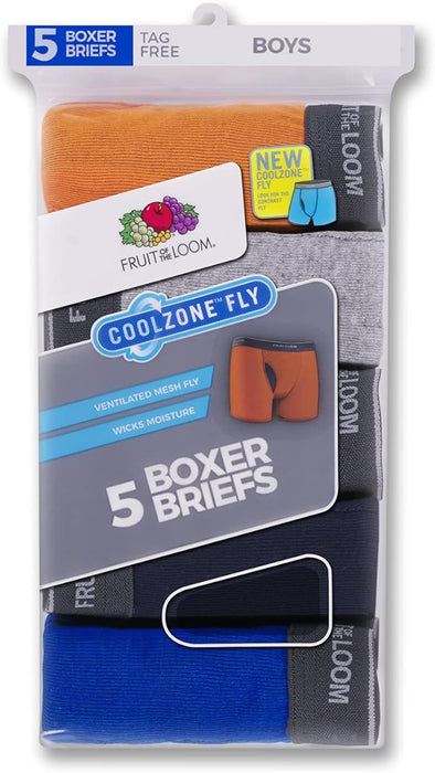 Lot de 5 boxers unis CoolZone pour garçons de Fruit of the Loom