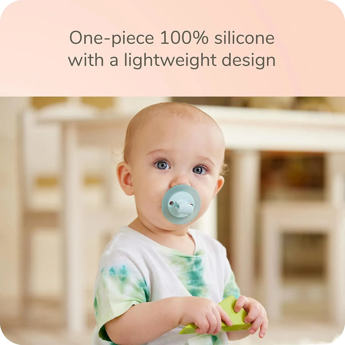 NUK Comfy™ Duet | Sucettes et jouet de dentition 100 % silicone | Orthodontiques | 0 à 12 mois | Paquet de 2