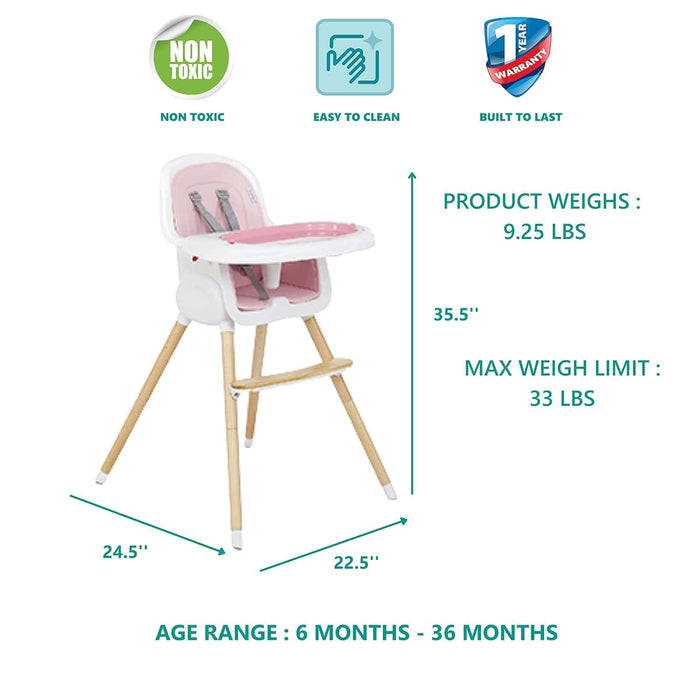 Dream on Me 2 in 1 Light Weight Portable Highchair