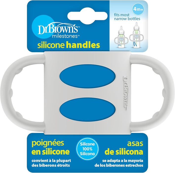 Poignées de rechange en silicone Dr. Brown pour gobelets Milestones ou biberons standards ou étroits - Gris