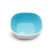 Munchkin blue and white baby feeding bowl displayed on a plain white background.