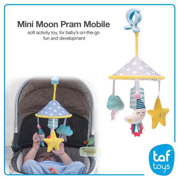 Taf Toys Mini Moon Pram Portable Clip Mobile Baby Play Set