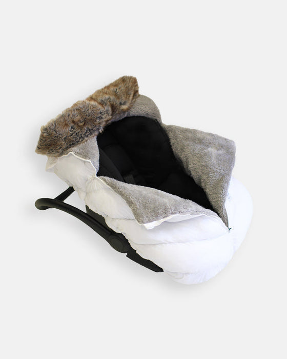 7 A.M Car Seat Cocoon-Tundra - Black Faux Fur